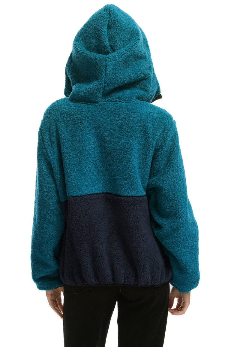 TEDDY UNISEX HOODED HALF ZIP COLOR BLOCK JACKET - CAPRI Unisex Outerwear Aviator Nation