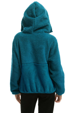 TEDDY UNISEX HOODED HALF ZIP JACKET - CAPRI Women's Outerwear Aviator Nation 