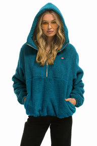 TEDDY UNISEX HOODED HALF ZIP JACKET - CAPRI Women's Outerwear Aviator Nation 