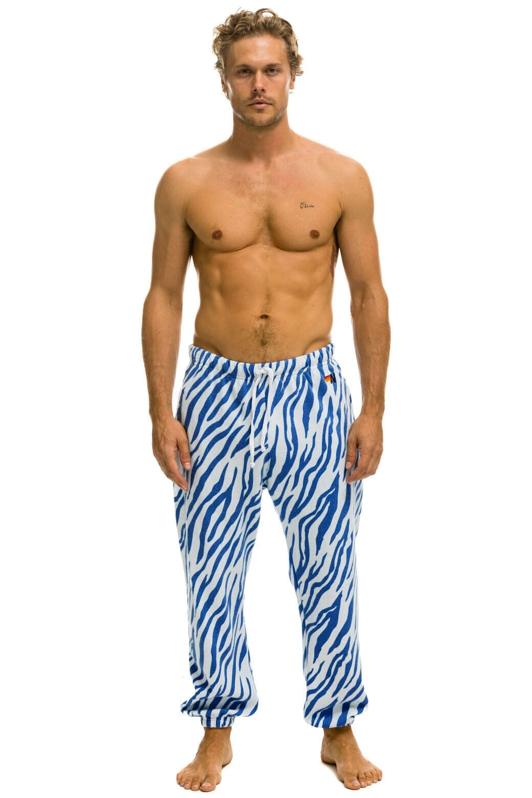 TIGER MEN'S SWEATPANTS - BLUE TIGER Men's Sweatpants Aviator Nation 