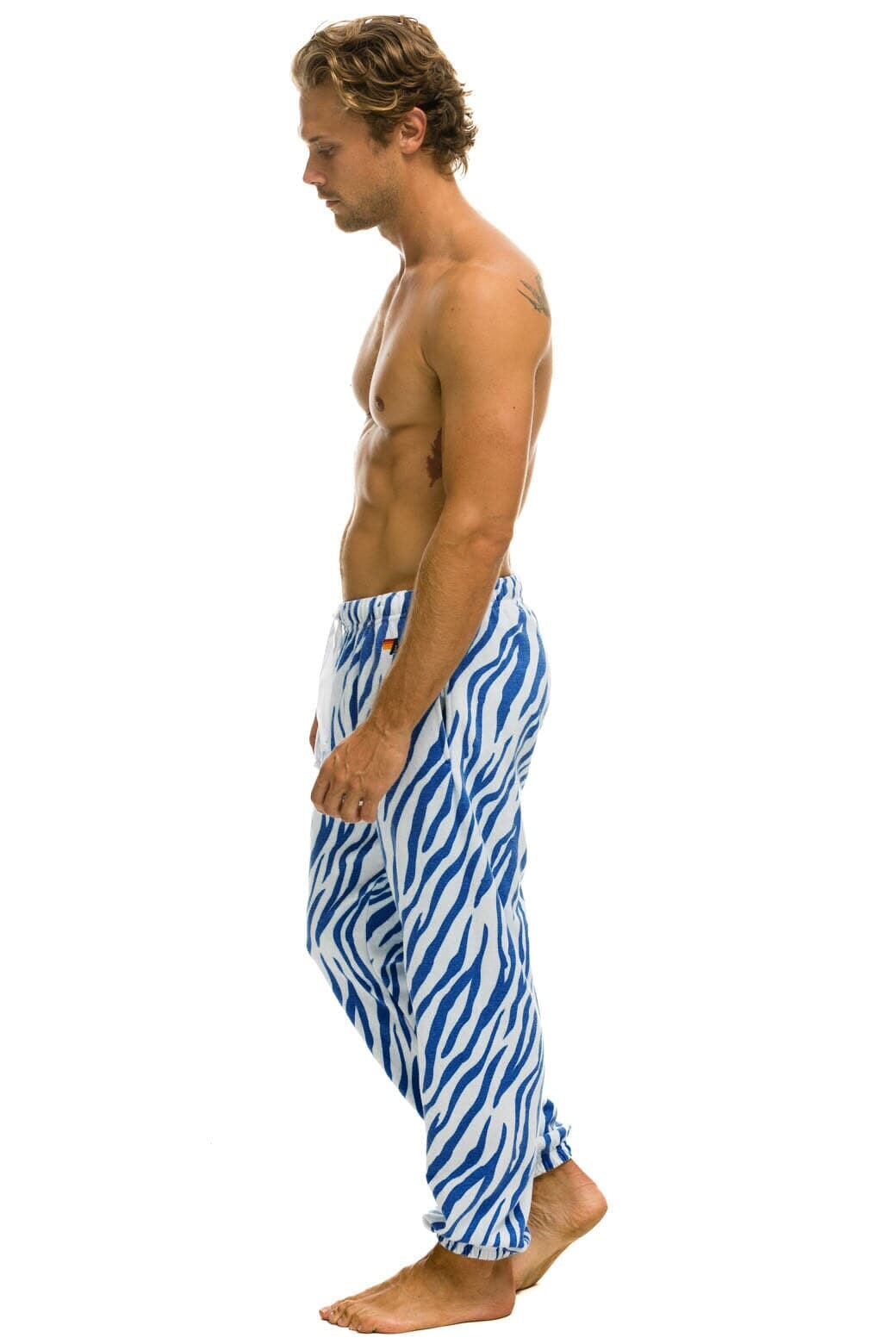 TIGER MEN'S SWEATPANTS - BLUE TIGER Men's Sweatpants Aviator Nation 