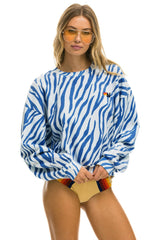 TIGER RELAXED FIT CREW SWEATSHIRT - BLUE TIGER Sweatshirt Aviator Nation 