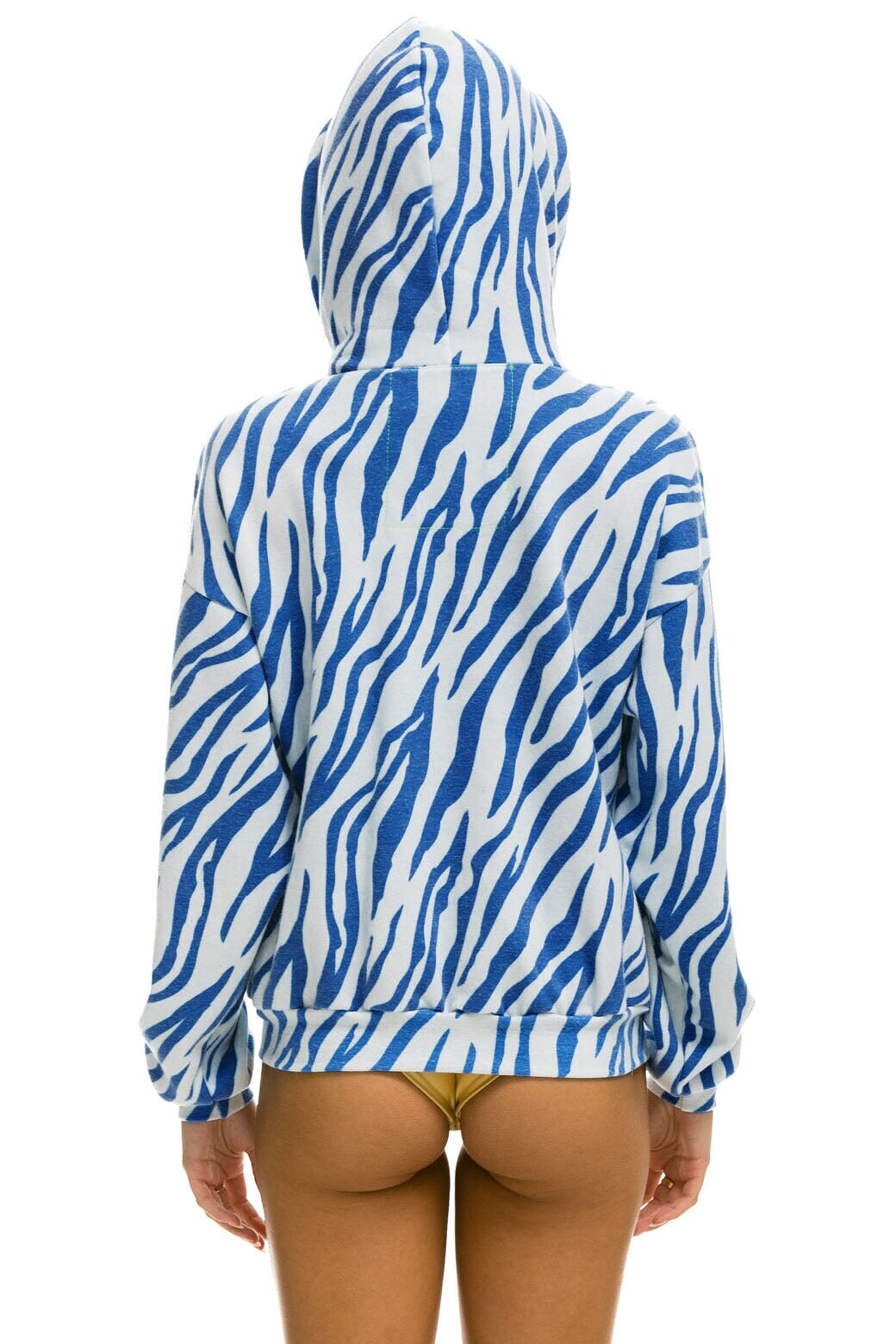 TIGER RELAXED ZIP HOODIE WITH POCKETS - BLUE TIGER Hoodie Aviator Nation 