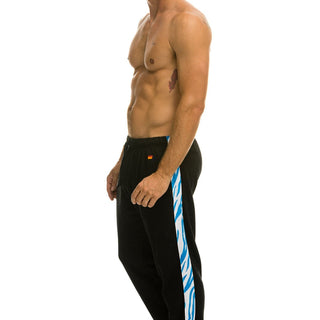 TIGER STRIPE MEN'S SWEATPANTS - BLACK // BLUE TIGER Men's Sweatpants Aviator Nation 
