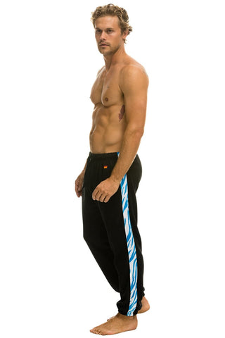 TIGER STRIPE MEN'S SWEATPANTS - BLACK // BLUE TIGER Men's Sweatpants Aviator Nation 