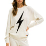UNISEX BOLT CASHMERE LIGHT SWEATER - VINTAGE WHITE // BLACK BOLT Sweatshirt Aviator Nation 