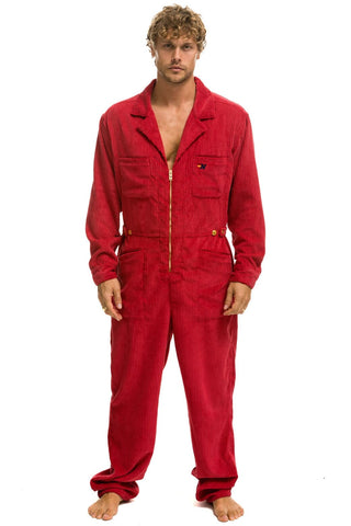 UNISEX CORDUROY FLIGHT SUIT - CHERRY Flight Suit Aviator Nation 