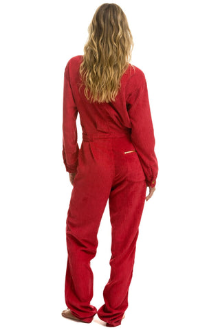 UNISEX CORDUROY FLIGHT SUIT - CHERRY Flight Suit Aviator Nation 