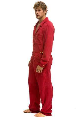 UNISEX CORDUROY FLIGHT SUIT - CHERRY Flight Suit Aviator Nation 