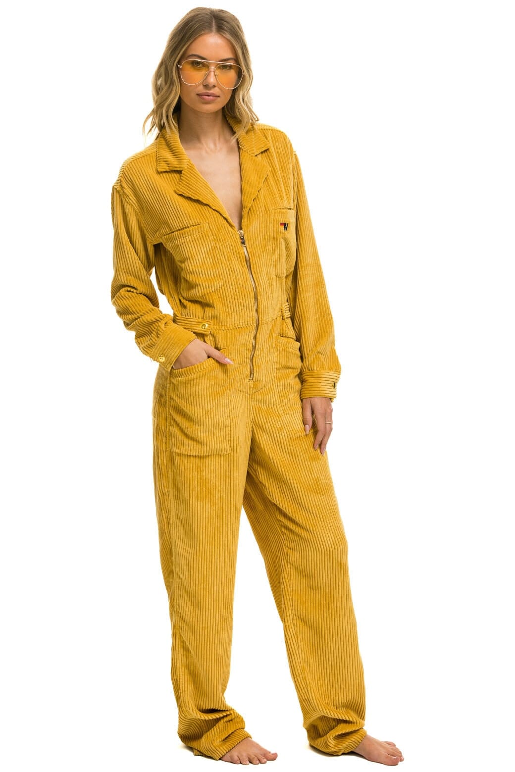 UNISEX CORDUROY FLIGHT SUIT - HONEY Flight Suit Aviator Nation 