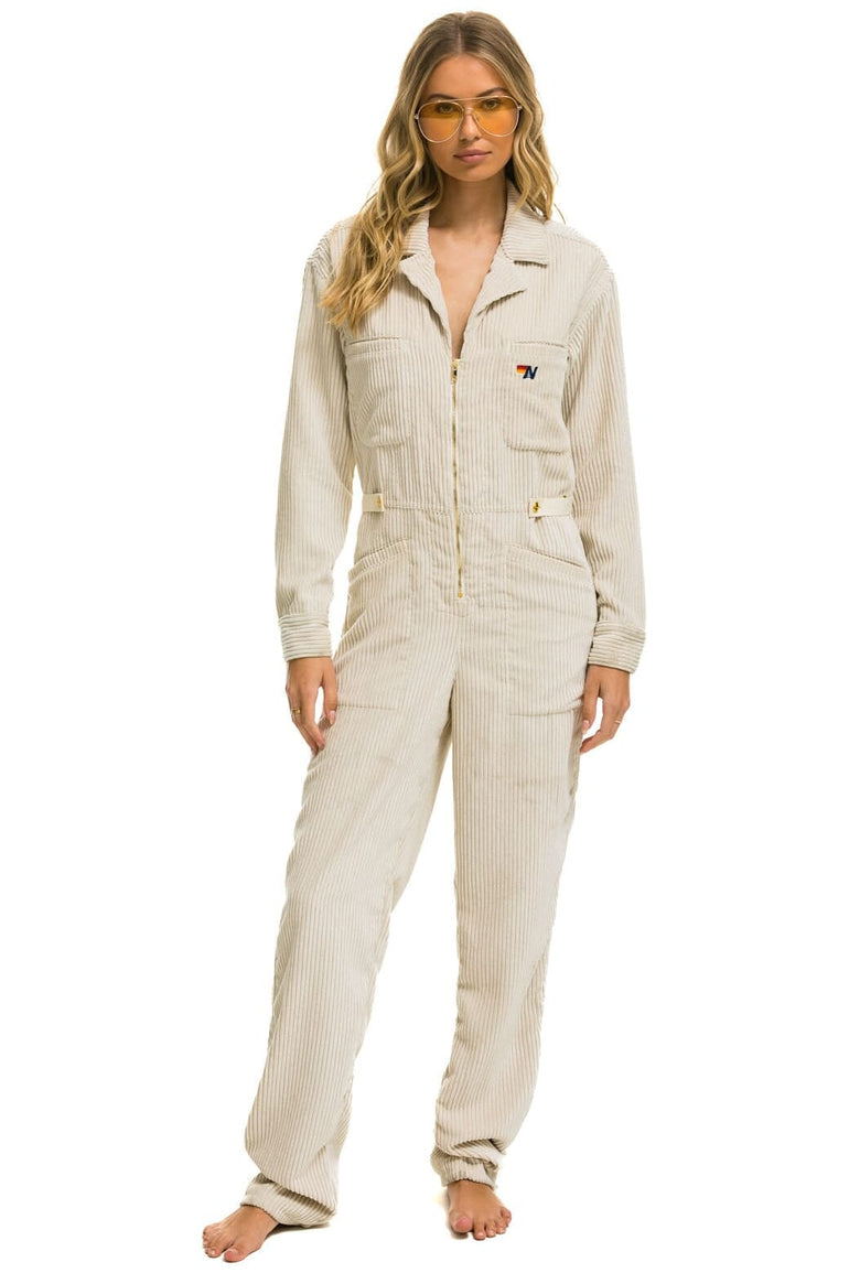 UNISEX CORDUROY FLIGHT SUIT - VINTAGE WHITE Flight Suit Aviator Nation 