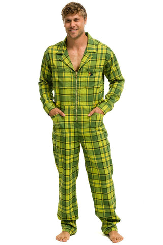 UNISEX PLAID FLIGHT SUIT - AVOCADO PLAID Flight Suit Aviator Nation 