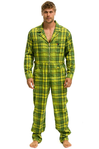 UNISEX PLAID FLIGHT SUIT - AVOCADO PLAID Flight Suit Aviator Nation 