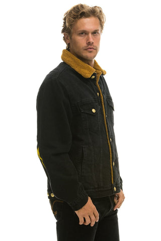 UNISEX RANCH SHERPA DENIM JACKET - VINTAGE BLACK Denim Jacket Aviator Nation 