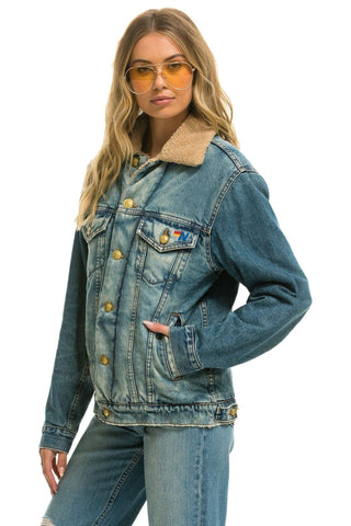 UNISEX RANCH SHERPA DENIM JACKET - VINTAGE Denim Jacket Aviator Nation 