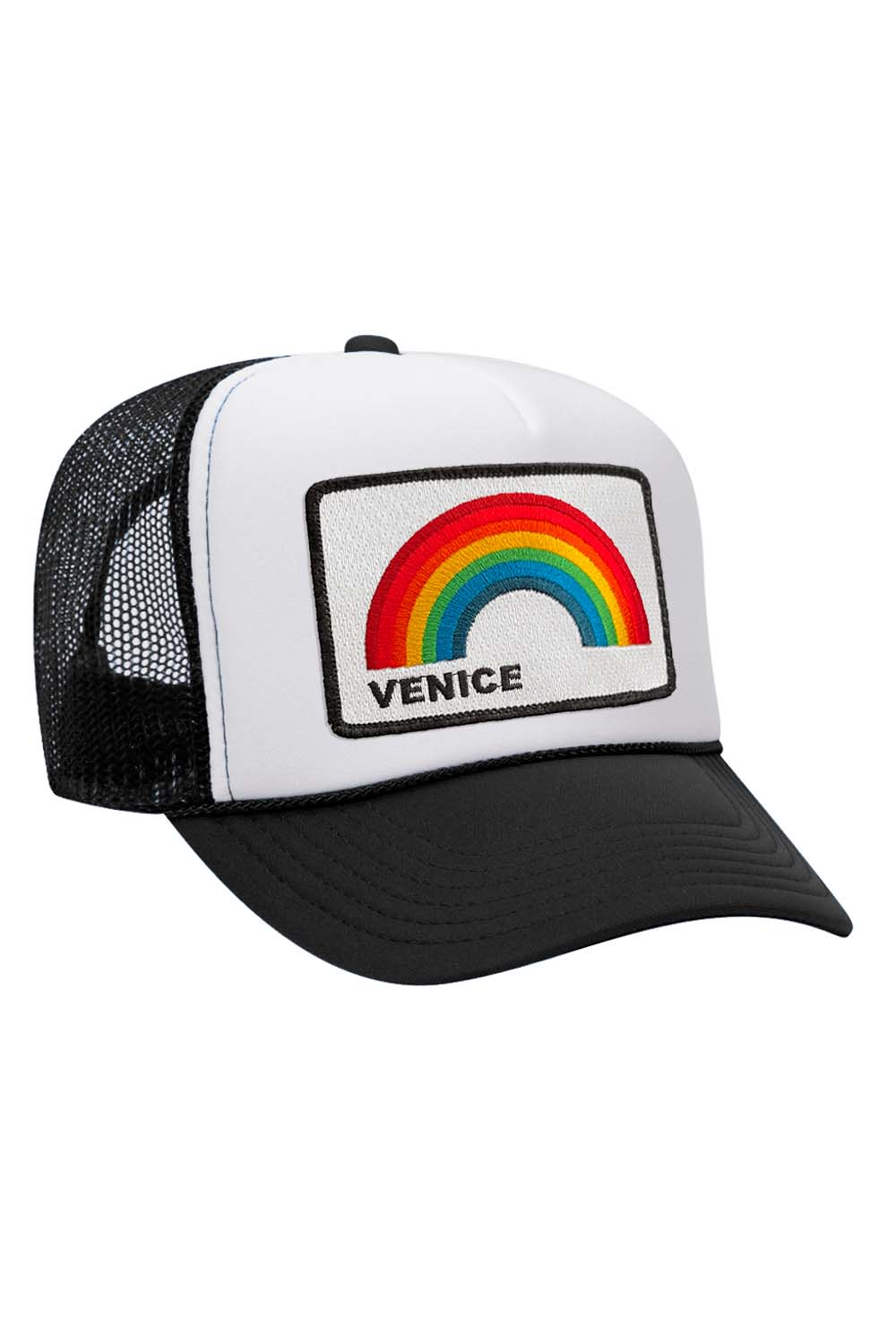 VENICE RAINBOW TRUCKER HAT HATS Aviator Nation OS BLACK // WHITE // BLACK 