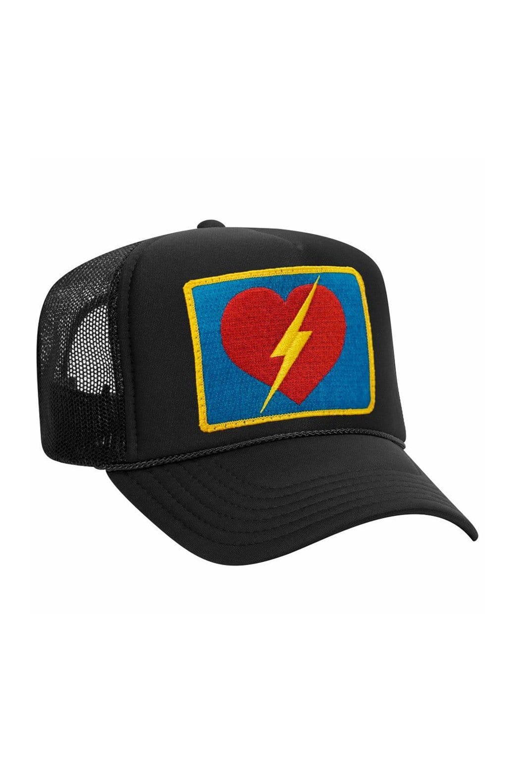 VINTAGE BOLT HEART TRUCKER HAT HATS Aviator Nation BLACK 