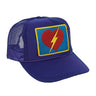 VINTAGE BOLT HEART TRUCKER HAT HATS Aviator Nation PURPLE 