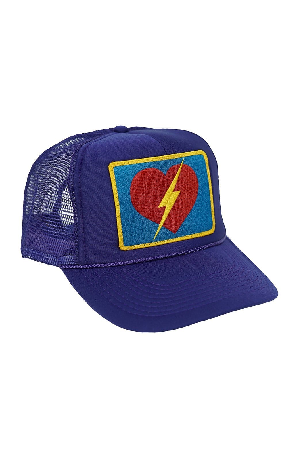 VINTAGE BOLT HEART TRUCKER HAT HATS Aviator Nation PURPLE 