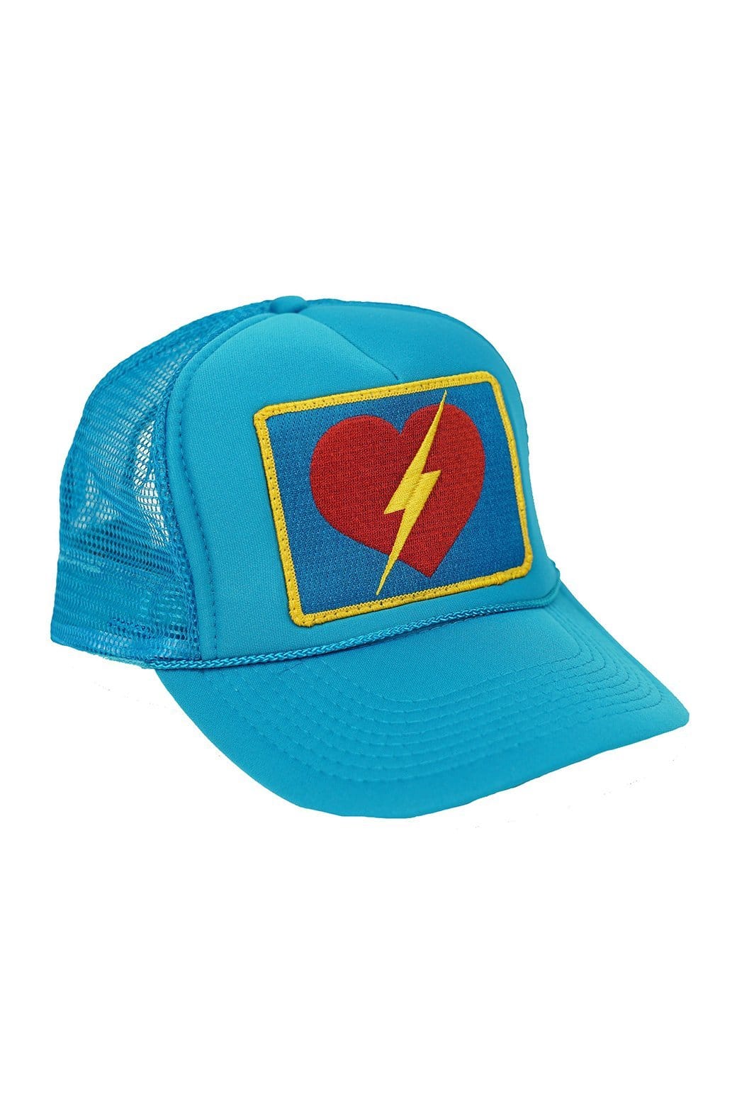 VINTAGE BOLT HEART TRUCKER HAT HATS Aviator Nation TURQUOISE 