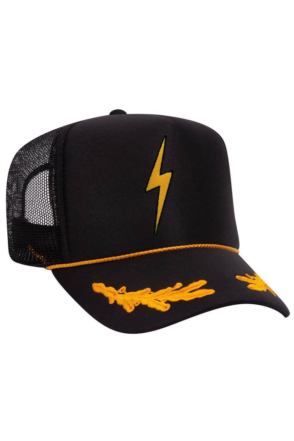 VINTAGE BOLT TRUCKER HAT HATS Aviator Nation OS BLACK LEAF 