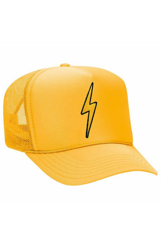VINTAGE BOLT TRUCKER HAT HATS Aviator Nation OS GOLD 