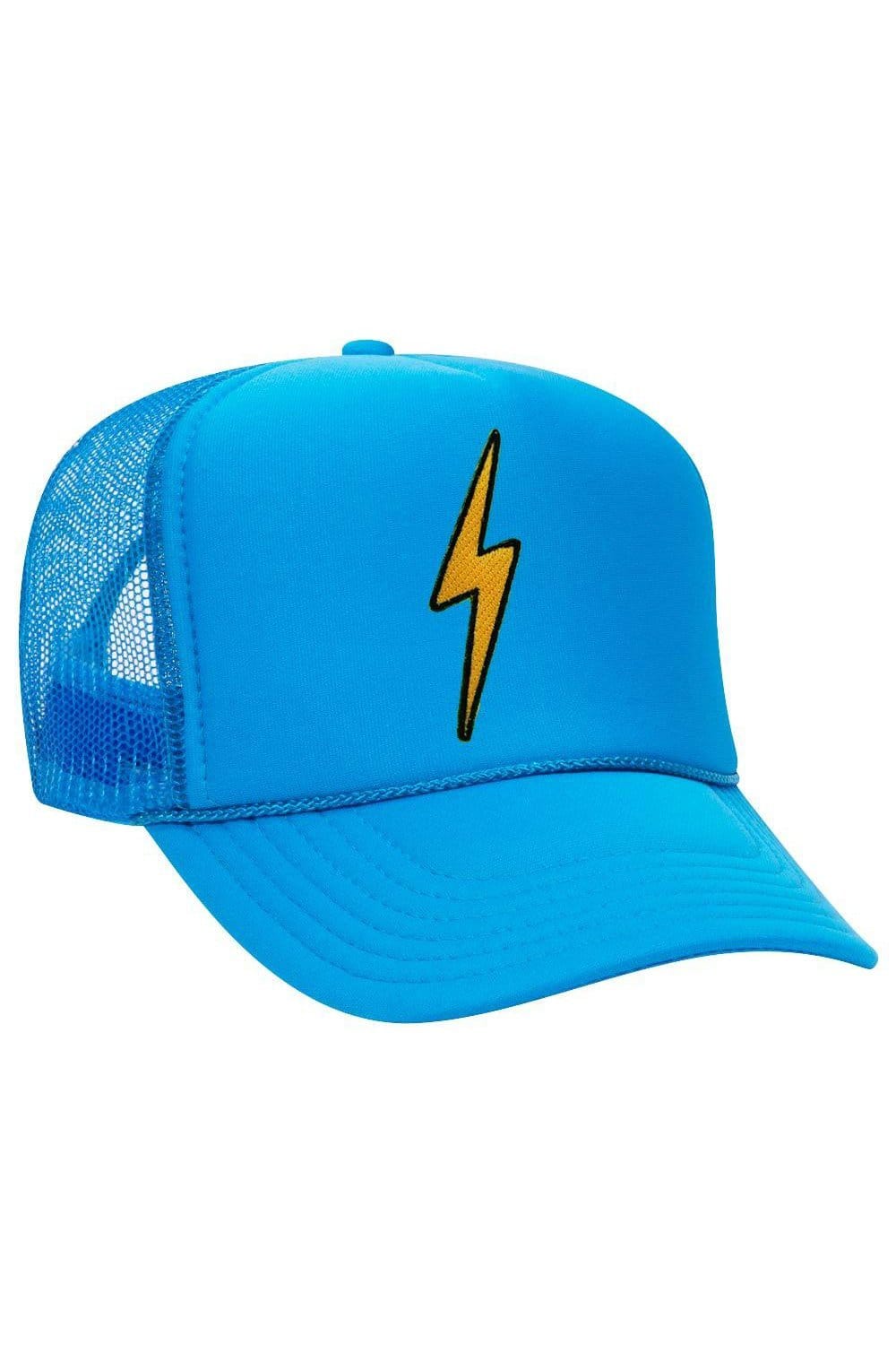 VINTAGE BOLT TRUCKER HAT HATS Aviator Nation OS NEON BLUE 
