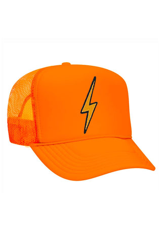 VINTAGE BOLT TRUCKER HAT HATS Aviator Nation OS NEON ORANGE 