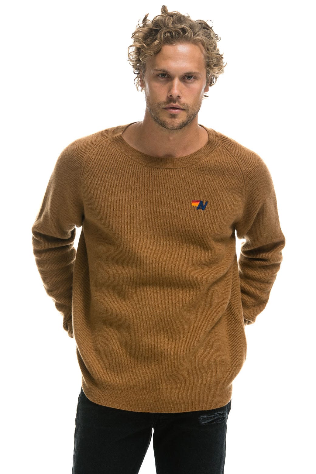 VINTAGE CABIN 2 UNISEX CASHMERE SWEATER - BUTTERSCOTCH Sweatshirt Aviator Nation 