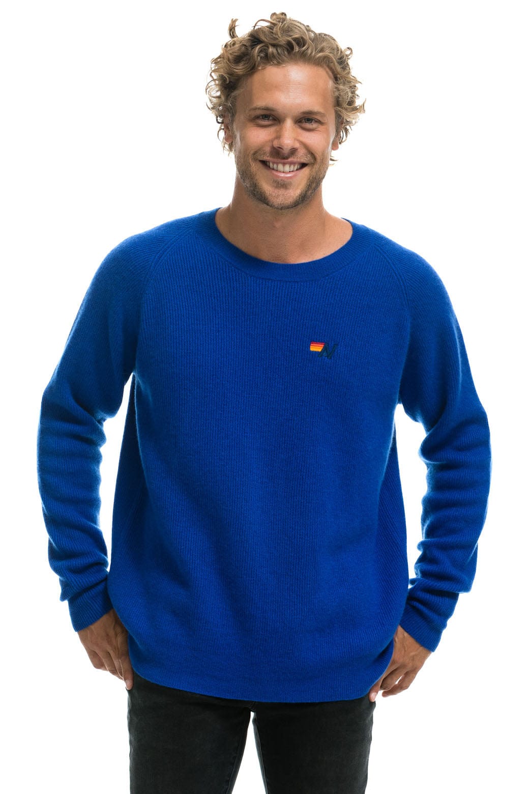 VINTAGE CABIN 2 UNISEX CASHMERE SWEATER - LAPIS Sweatshirt Aviator Nation 