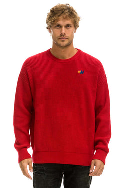 VINTAGE CABIN UNISEX CASHMERE SWEATER - CHERRY Sweatshirt Aviator Nation 