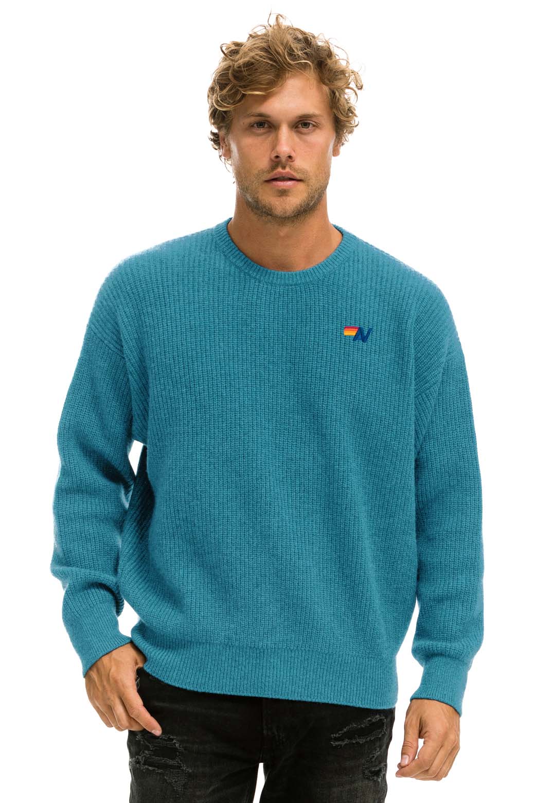 VINTAGE CABIN UNISEX CASHMERE SWEATER - COBALT Sweatshirt Aviator Nation 