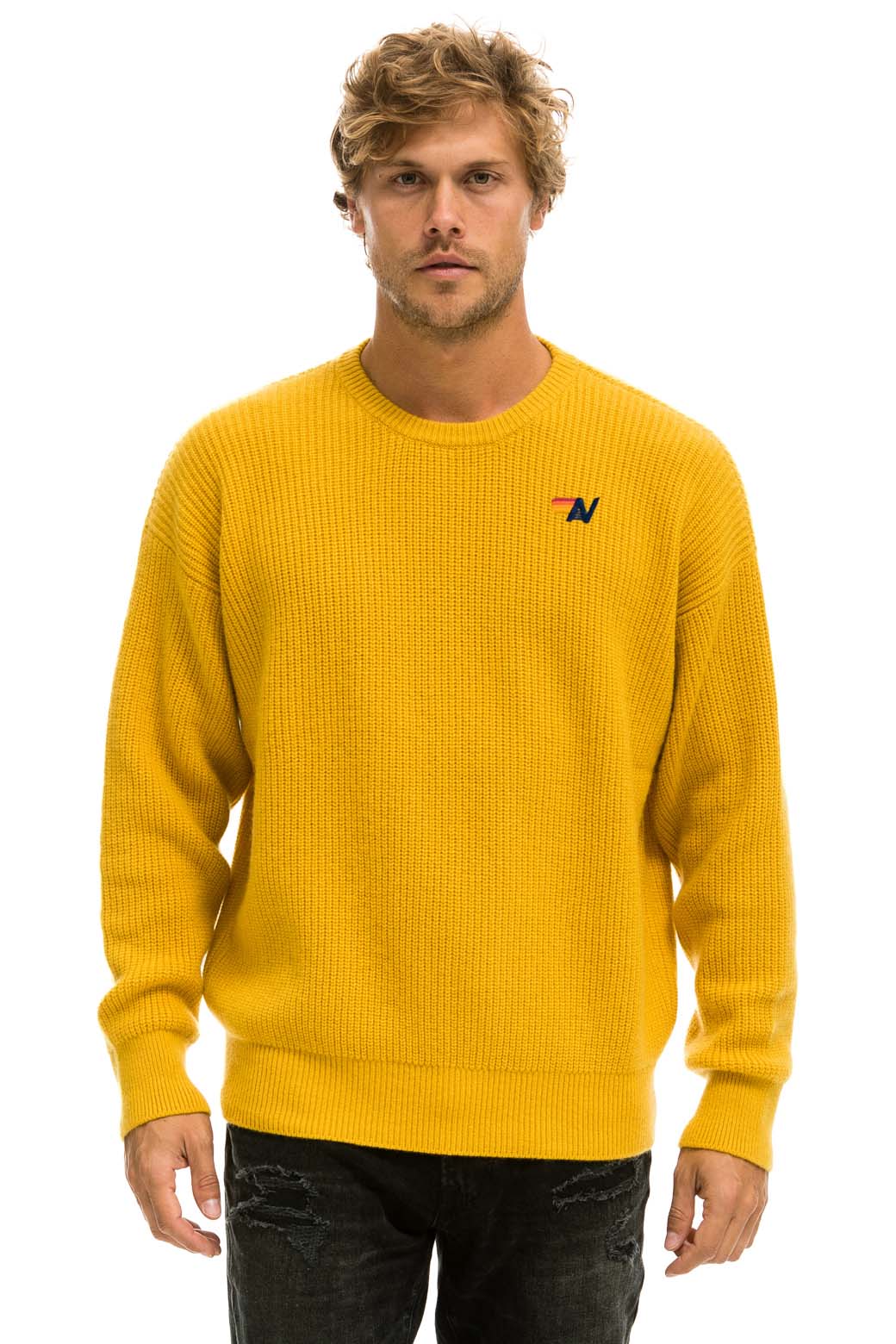 VINTAGE CABIN UNISEX CASHMERE SWEATER - GOLD Sweatshirt Aviator Nation 