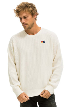 VINTAGE CABIN UNISEX CASHMERE SWEATER - VINTAGE WHITE Sweatshirt Aviator Nation 