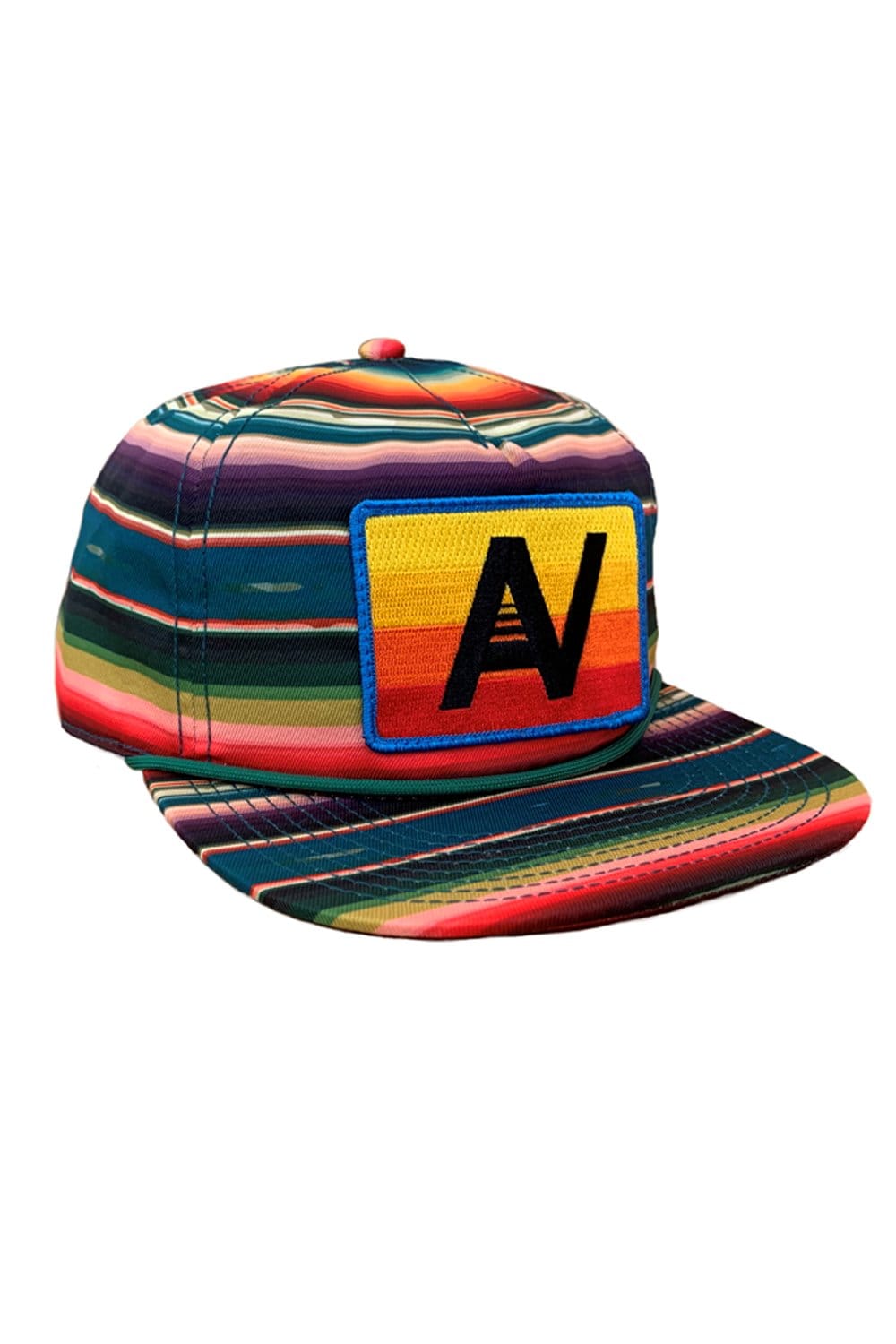 VINTAGE LOGO SERAPE TWILL LOW-RISE TRUCKER HAT - BLUE HATS Aviator Nation 