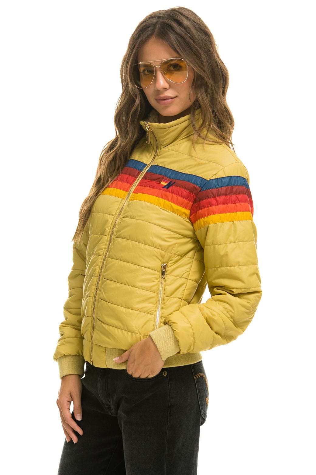 WOMEN'S 5 STRIPE JACKET - KHAKI Jacket Aviator Nation 