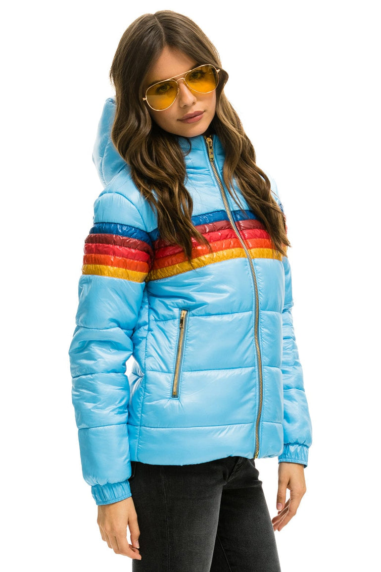 WOMEN'S 5 STRIPE LUXE TREKKER JACKET - GLOSSY SKY Jacket Aviator Nation