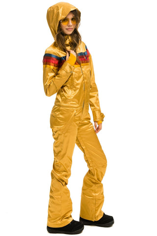 WOMEN'S 5 STRIPE SATIN POWDER SUIT - CHAMPAGNE Jacket Aviator Nation 