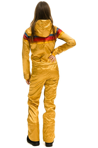 WOMEN'S 5 STRIPE SATIN POWDER SUIT - CHAMPAGNE Jacket Aviator Nation 