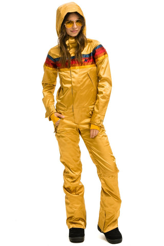 WOMEN'S 5 STRIPE SATIN POWDER SUIT - CHAMPAGNE Jacket Aviator Nation 