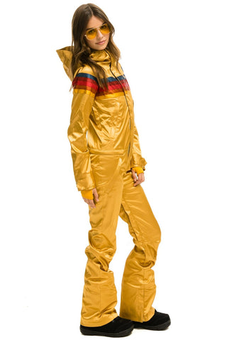 WOMEN'S 5 STRIPE SATIN POWDER SUIT - CHAMPAGNE Jacket Aviator Nation 