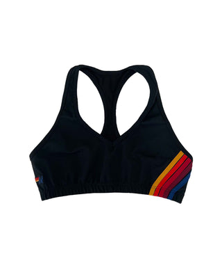 WOMEN'S 5 STRIPE SPORTS BRA - BLACK Sports Bra Aviator Nation 
