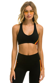 WOMEN'S 5 STRIPE SPORTS BRA - BLACK Sports Bra Aviator Nation 