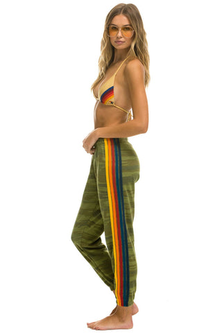 WOMEN'S 5 STRIPE SWEATPANTS - CAMO Womens Sweatpants Aviator Nation 
