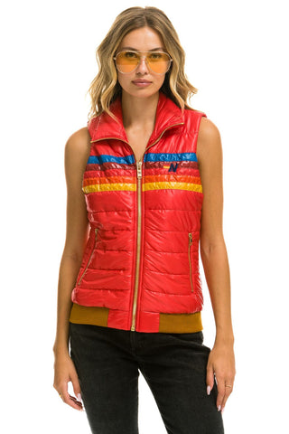 WOMEN'S 5 STRIPE VEST - GLOSSY CHERRY Vest Aviator Nation 
