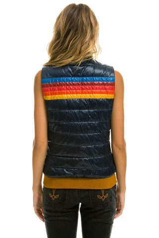 WOMEN'S 5 STRIPE VEST - GLOSSY NAVY Vest Aviator Nation 