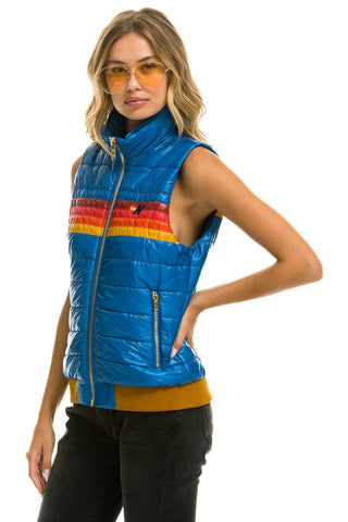 WOMEN'S 5 STRIPE VEST - GLOSSY SNORKEL BLUE Vest Aviator Nation 