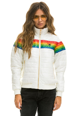 6 STRIPE JACKET -  GLOSSY WHITE