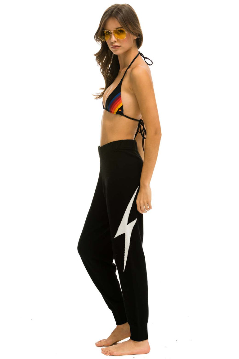 WOMEN'S BOLT CASHMERE LIGHT SWEATER PANT - BLACK Womens Sweatpants Aviator Nation 