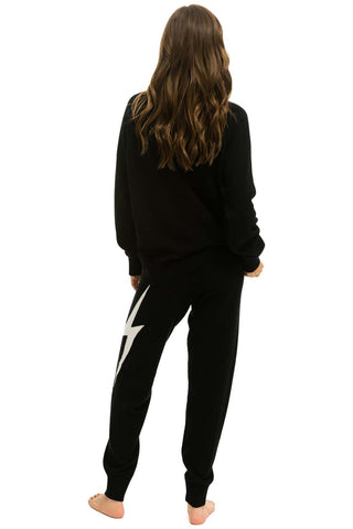 WOMEN'S BOLT CASHMERE LIGHT SWEATER PANT - BLACK Womens Sweatpants Aviator Nation 